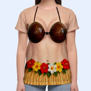 Gift For Bestie,Humorous,Beach,Summer,Icon - 3D Funny Body Hula Dance - Personalized Full Print T Shirt