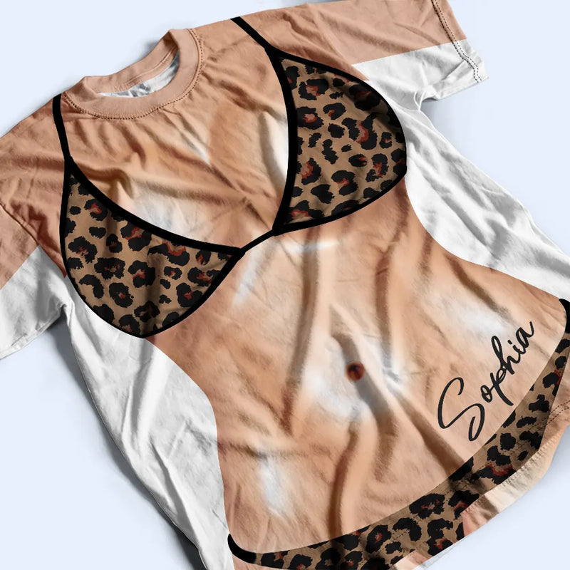 Gift For Bestie, Humorous, Beach, Summer, Icon - 3D Funny Realistic Body Bikini - Personalized Full Print T Shirt