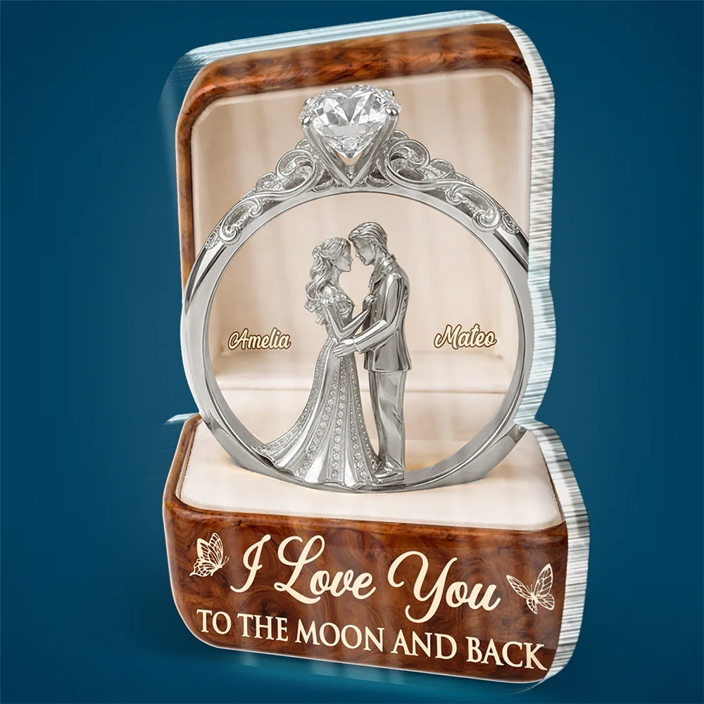 Gift For Couples, Gift For Women, Gift For Men, Love, Top Market - 3D Inflated Effect Printed Wedding Couple From Our First Kiss - Personalized Custom Shaped Acrylic Plaque
