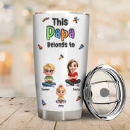 Gift For Mother,Gift For Father,Gift For Grandpa,Gift For Grandma,Happy,Top Market,Non-Eng,Vector,Humorous - 3D Inflated Effect This Daddy Belongs To - Personalized Tumbler