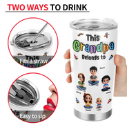 Gift For Mother,Gift For Father,Gift For Grandpa,Gift For Grandma,Happy,Top Market,Non-Eng,Vector,Humorous - 3D Inflated Effect This Daddy Belongs To - Personalized Tumbler