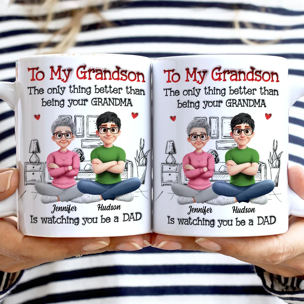 Happy,Top Market,Gift For Son,Mom - Sons,Dad - Sons,New Dad,Gift For Men,Grandma - Grandkids,Gift For Grandkids,Grandpa - Grandkids - 3D Inflated Printed Son The Only Thing Better Than Being Your Father - Personalized White Edge-to-Edge Mug
