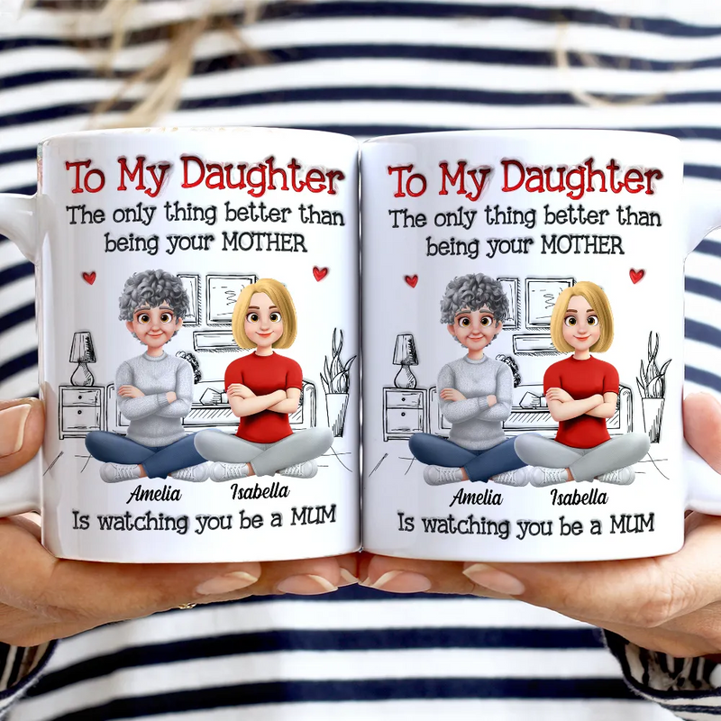 Gift For Daughter,Happy,New Mom,Gift For Women,Top Market,Dad - Daughters (Adult),Grandpa - Grandkids,Grandma - Grandkids,Gift For Grandkids - 3D Inflated Printed The Only Thing Better Than Being Your Father - Personalized White Edge-to-Edge Mug