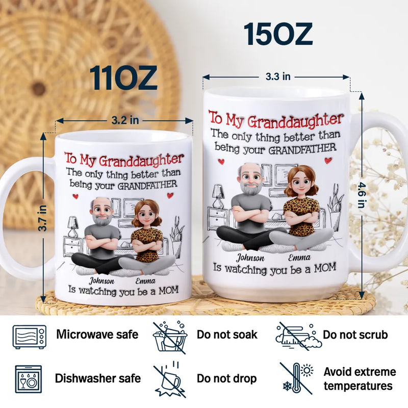 Gift For Daughter,Happy,New Mom,Gift For Women,Top Market,Dad - Daughters (Adult),Grandpa - Grandkids,Grandma - Grandkids,Gift For Grandkids - 3D Inflated Printed The Only Thing Better Than Being Your Father - Personalized White Edge-to-Edge Mug