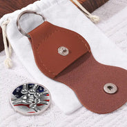 Gift For Father,Gift For Grandpa,Gift For Men,Happy,Independence Day - 3D Metal Effect Best Dad Grandpa Ever - Personalized Leather Pocket Hug