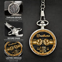 Gift For Brothers, Gift For Sibling, Cousin, Gift For Men, Happy - 3D Metal Effect Brothers A Bond That Can't Be Broken - Personalized Pocket Watch