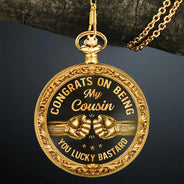 Gift For Brothers,Gift For Sibling,Cousin,Gift For Men,Happy,Gift For Husband,Gift For Son,Gift For Grandkids - 3D Metal Effect Congrats On Being My Brother - Personalized Pocket Watch