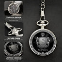 Gift For Men,Gift For Father,Gift For Brothers,Gift For Grandpa,Gift For Sibling,Cousin,Happy - 3D Metal Effect Gold Silver Monogram - Personalized Pocket Watch