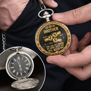 Gift For Brothers, Gift For Sibling, Cousin, Gift For Men, Happy - 3D Metal Effect You Are My Brother My Friend - Personalized Pocket Watch