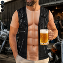 Top Market, Humorous, Gift For Men, Gift For Yourself, Summer, Vector - 3D Muscle Leather Vest - Personalized Full Print T Shirt