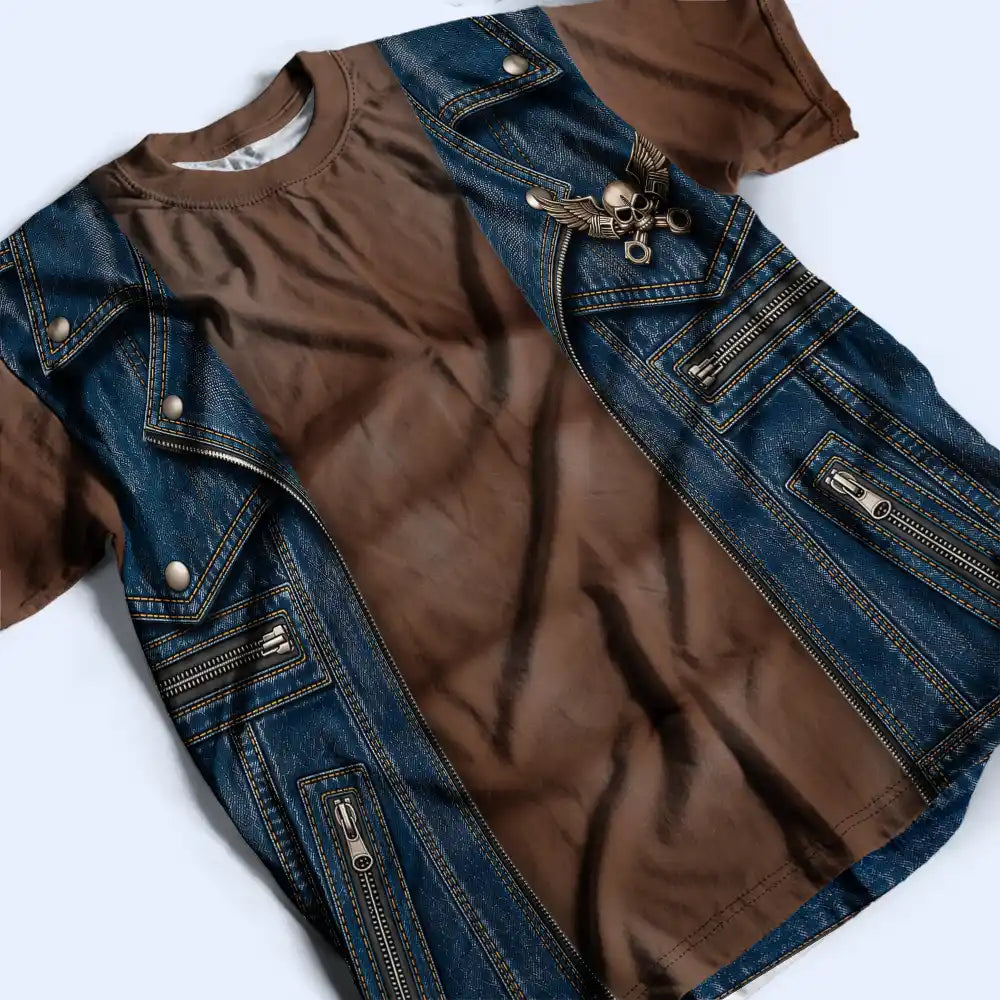 Top Market, Humorous, Gift For Men, Gift For Yourself, Summer, Vector - 3D Muscle Leather Vest - Personalized Full Print T Shirt