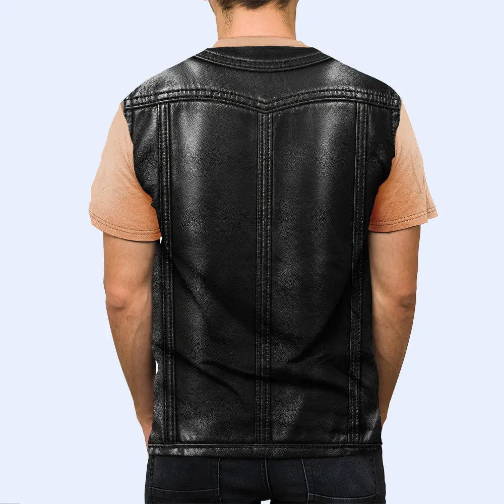Top Market, Humorous, Gift For Men, Gift For Yourself, Summer, Vector - 3D Muscle Leather Vest - Personalized Full Print T Shirt