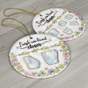 Family, Gift For Bestie, Gift For Sibling, Gift For Sisters, Love, Christmas - 3D Nacre Effect I Wish We Lived Closer - Personalized Circle Ceramic Ornament