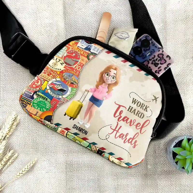 Gift For Yourself,Gift For Men,Gift For Women,Travel,Happy - 3D Person And So The Adventure Begins Travel Lover - Personalized Crossbody Belt Bag