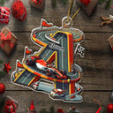 Gift For Kids,Gift For Grandkids,Happy,Christmas - 3D Race Car Truck Dinosaur Mermaid Alphabet - Personalized Custom Shaped Acrylic Ornament