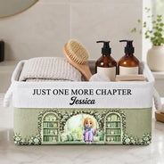 Reading,Gift For Yourself,Gift For Women,Vector,Happy - 3D Effect Just A Girl Who Loves Books - Personalized Storage Basket