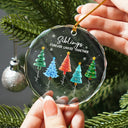 3D Effect Pine Trees Brothers & Sisters Forever Linked Together - Personalized Glass Ornament
