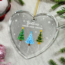 3D Effect Pine Trees Brothers & Sisters Forever Linked Together - Personalized Glass Ornament