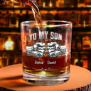 3D Effect To My Son Just Do Your Best - Personalized Whiskey Glass