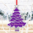 Family,Gift For Bestie,Happy,Christmas - Christmas Tree Family Bestie Custom Names Version 3 - Personalized Metal Ornament