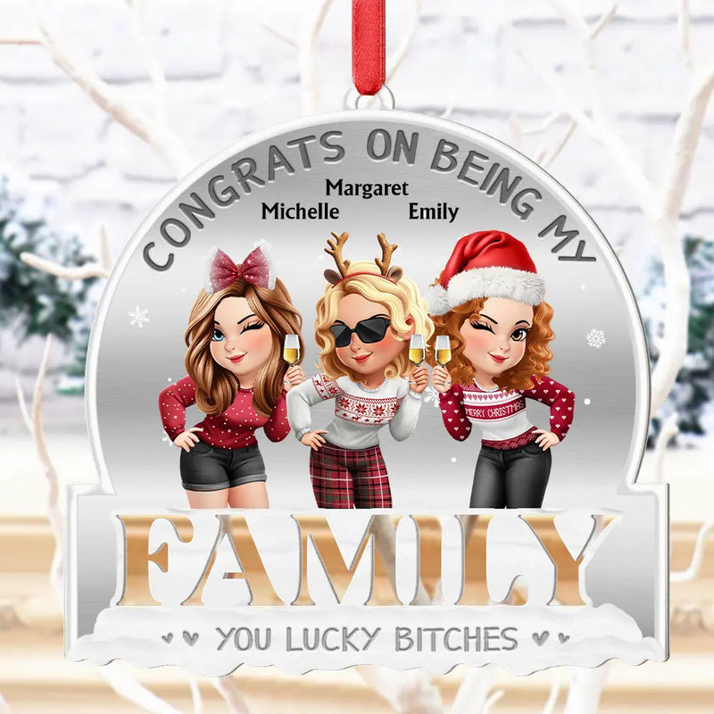 Gift For Bestie,Christmas,Funny - Congrats On Being My Bestie 3D Effect - Personalized Metal Ornament