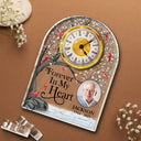 Memorial,Custom Photo,Family,Sad - Custom Photo Memorial I'm Always With You Snow Tree Cardinal - Personalized Acrylic Desk Clock