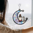 Pet Lovers,Pet Mom,Memorial,Love - Pet Memorial Dog Cat At The Rainbow Bridge - Personalized Window Hanging Suncatcher Ornament