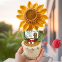 Memorial,Custom Photo,Love,Pet Lovers - Custom Photo Memorial Your Light Will Always Shine In My Heart - Personalized Crochet Plant Pot