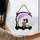 Gift For Mother, Gift For Daughter, Love - Mother And Daughter Forever Linked Together Heart By Heart - Personalized Window Hanging Suncatcher Ornament