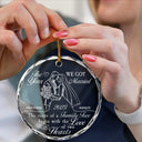 Gift For Couples,Wedding Anniversary,Married ,Christmas,Love - First Christmas Couple The Roots Of A Family Tree Begin - Personalized Circle Glass Ornament 