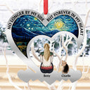 Pet Lovers,Dog Lovers,Cat Lovers,Sad,Christmas - Flower Field You Left Paw Prints Forever On My Heart - Personalized Metal Ornament