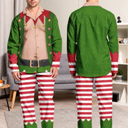 Christmas,Humorous,Gifts For Him,Gift For Men,Gift For Yourself,Icon - Funny Hairy Muscle Body Christmas Gift For Husband - Personalized Long Pajamas Set