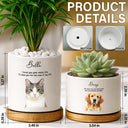 Memorial,Dog Lovers,Pet Lovers,Cat Lovers,Non-Eng,Photo - Watercolor (remove BG),Healing - Custom Photo Realistic Watercolor Art Memorial Dog Cat If Love Alone Could Have Kept You Here - Personalized Ceramic Plant Pot