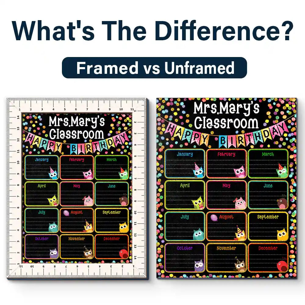 Teacher,Happy - Teacher Classroom Cute Birthday Month Board - Personalized School Sign