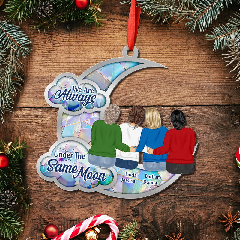 Gift For Bestie,Gift For Sisters,Love,Christmas - Besties Sister I Got To Choose Love You To The Moon - Personalized Metal Ornament