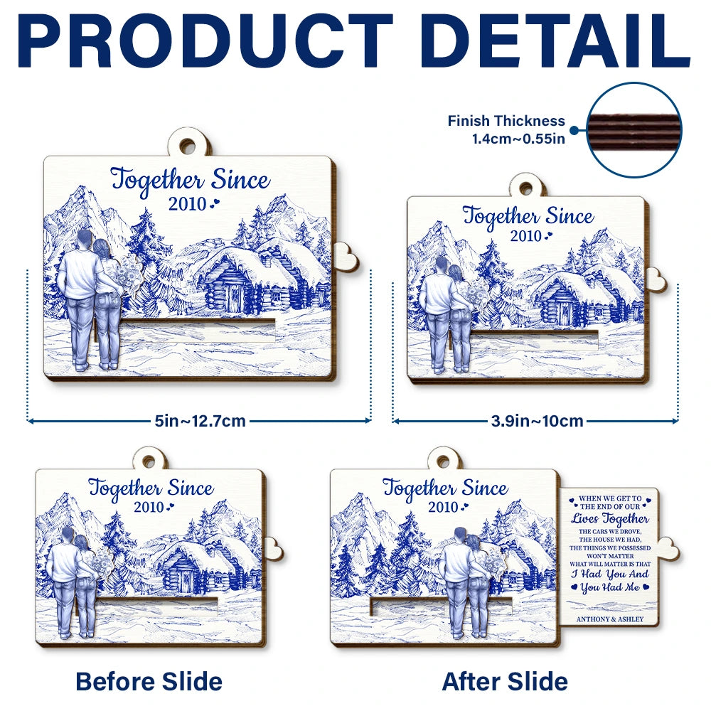 Gift For Couples,Old Couples,Christmas,Love - Couple Together When We Get To The End - Personalized Wooden Slide Ornament