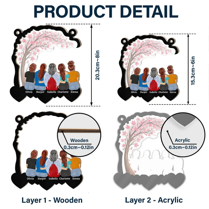 Gift For Mother, Gift For Daughter, Love - Mother And Daughter Forever Linked Together Heart By Heart - Personalized Window Hanging Suncatcher Ornament