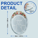 Gift For Couples, Wedding Anniversary, Married, Christmas, Love - Champagne Cheer First Christmas Couple - Personalized Oval Glass Ornament