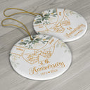 Wedding Anniversary,Gift For Couples,Gift For Husband,Gift For Wife,Happy - 50th Anniversary Forever Holding Hands - Personalized Circle Ceramic Ornament