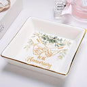 Wedding Anniversary, Gift For Couples, Gift For Husband, Gift For Wife, Happy - 50th Anniversary Forever Holding Hands - Personalized Ring Dish