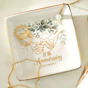 Wedding Anniversary, Gift For Couples, Gift For Husband, Gift For Wife, Happy - 50th Anniversary Forever Holding Hands - Personalized Ring Dish