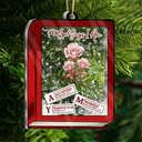 Gift For Yourself, Gift For Women, Happy, Christian, Christmas - God Says I Am Toile De Jouy Birth Flower Book Shape - Personalized 3-Layered Acrylic Shaker Ornament