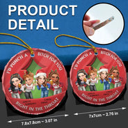 Gift For Bestie,Funny,Christmas - Right In The Throat 3D Effect Bestie - Personalized Circle Glass Ornament