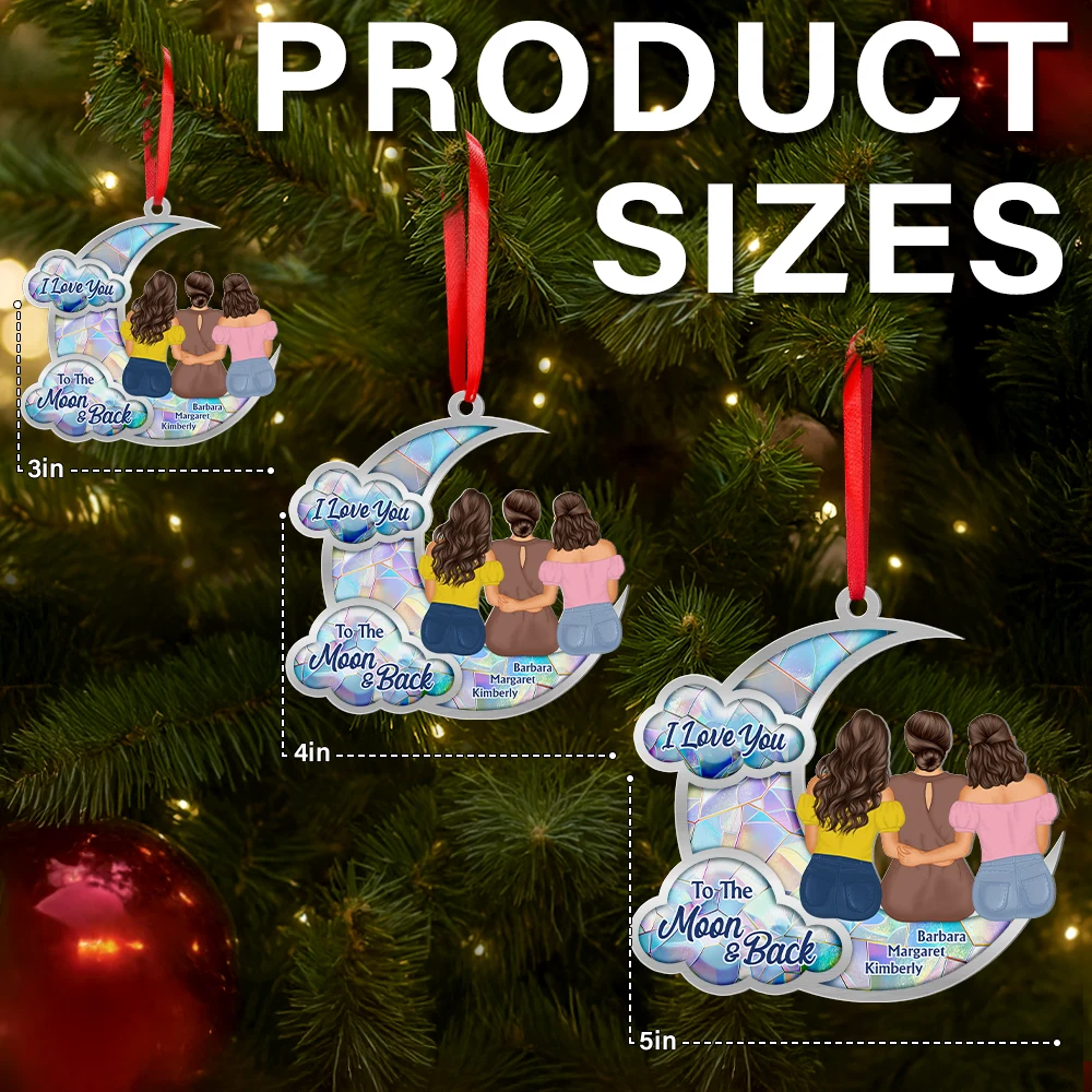 Gift For Bestie,Gift For Sisters,Love,Christmas - Besties Sister I Got To Choose Love You To The Moon - Personalized Metal Ornament