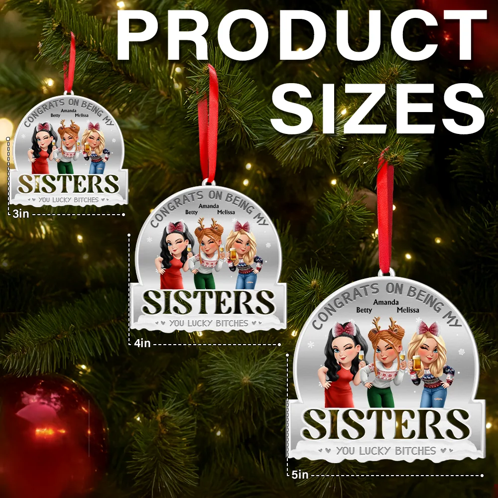 Gift For Bestie,Christmas,Funny - Congrats On Being My Bestie 3D Effect - Personalized Metal Ornament