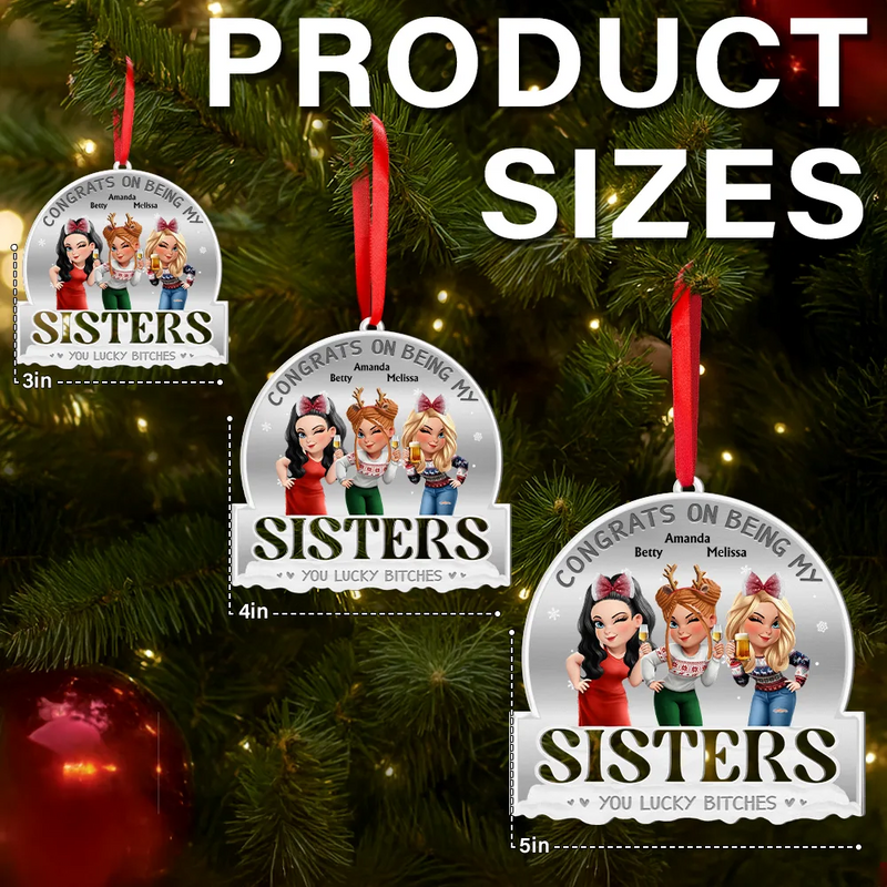 Gift For Bestie,Christmas,Funny - Congrats On Being My Bestie 3D Effect - Personalized Metal Ornament