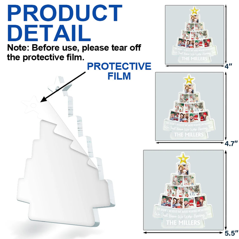 Gift For Bestie,Christmas,Love,Family - Custom Photo Bestie Family We Just Knew We Were Having Fun - Personalized Custom Shaped Acrylic Ornament