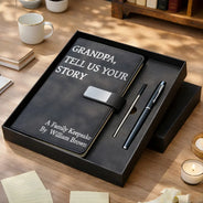 Gift For Yourself,Gift For Men,Parents,Gift For Father,Gift For Husband,Gift For Grandpa,Non-Eng,Sentimental - A Family Keepsake - Personalized Leather Notebook Set