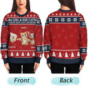 Funny,Cat Mom,Cat Lovers,Cat Dad,Christmas - A Bond That Can't Be Broken - Personalized Unisex Ugly Sweater