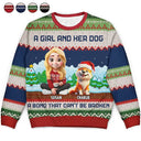 Dog Lovers,Dog Couple,Dog Mom,Dog Dad,Christmas,Top Market,Happy - A Bond That Can't Be Broken Dog Lover - Personalized Unisex Ugly Sweater